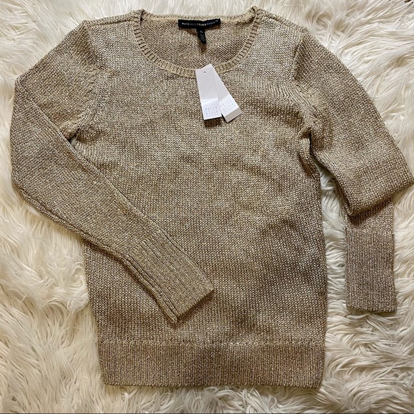 White House Black Market Tops - WHBM | Gold Metallic Top